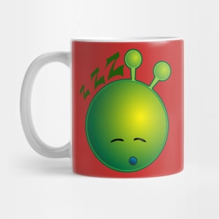 Sleepy Alien Monster ET Extraterrestrial Martian Green Man Emoji for Women, Men and Kids 15 Mug